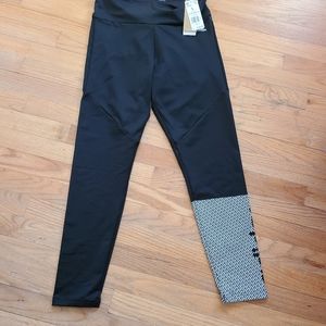 Womens Adidas D2M GD4635 Black White Aeroready Leggings Sz Large NWT